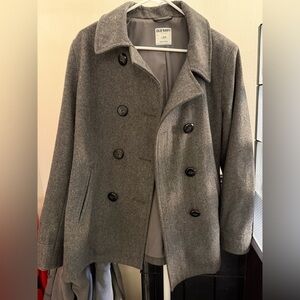 Old Navy Gray Faux Wool Coat - Size L